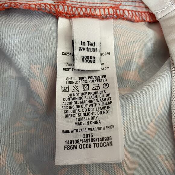 Ted Baker Men's Swim Trunk Toucan Print Size 4 Large Lined Pockets - Picture 9 of 10